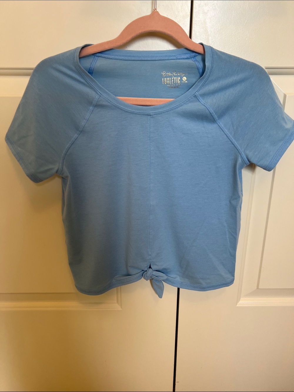 Lilly Pulitzer Light Blue Tie-Front Short Sleeve Top
